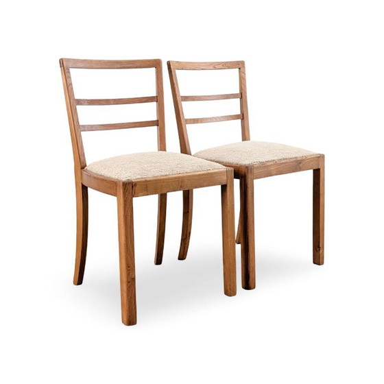 Set of 2 Original Art Deco Chairs Oak Antique Chair Vintage Design – Side chairs, Wood (photo 3 of 10)