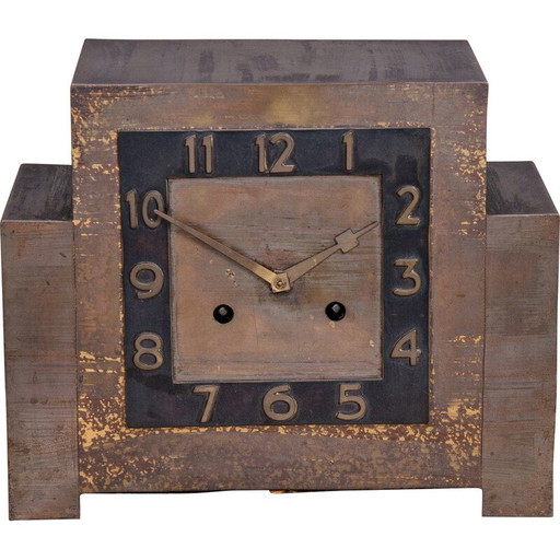 Vintage Art Deco koperen tafelklok, 1920