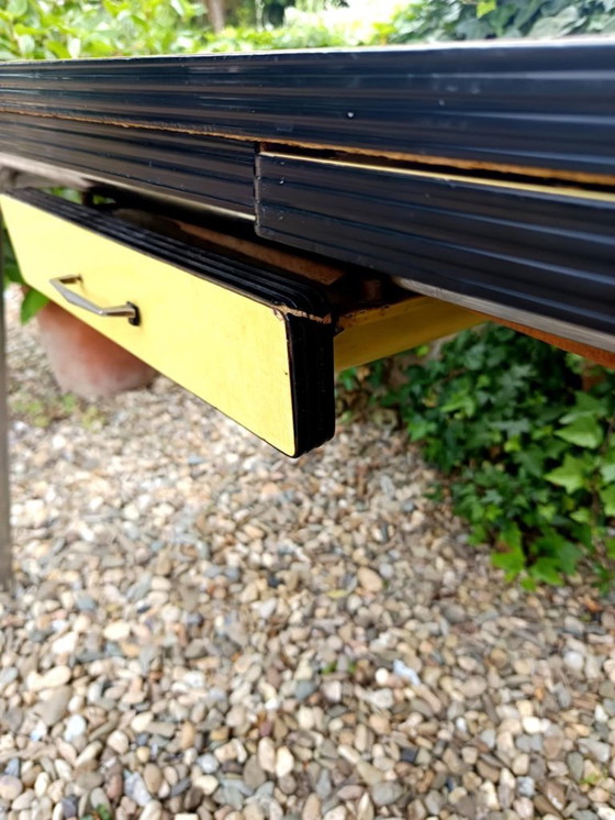 Image 1 of 1960s vintage lemon-yellow formica table