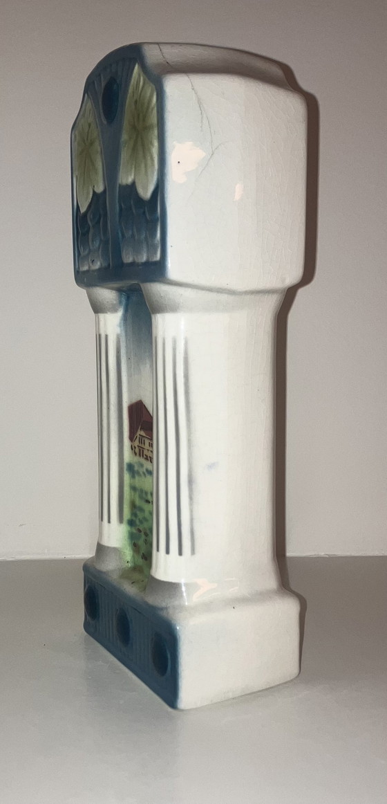 Image 1 of Vintage Belgische schouwvaas / ca. 1935-1940 /  handbeschilderde faience