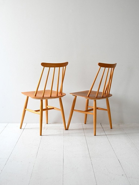 Image 1 of Coppia originale di sedie Fanett degli anni '50 di Tapiovaara