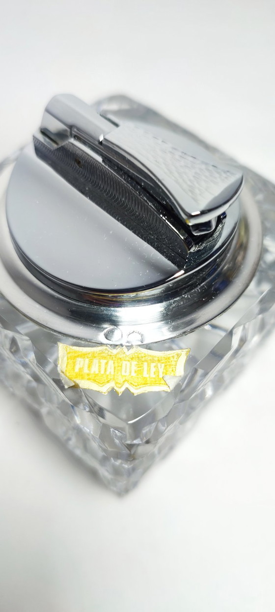 Image 1 of Feuerzeug aus geschliffenem Glas, Spanien, 1980er Jahre