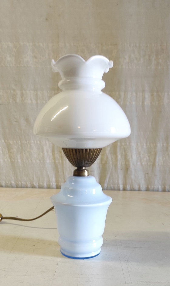 Image 1 of Opaline glass table lamp - 1950s/60s