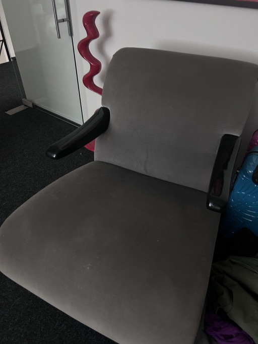 Art Deco chair with black lacquered armrests