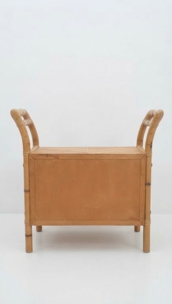 Set di tavolini laterali in bambù, legno e vimini. – Wood, Wicker (photo 3 of 5)