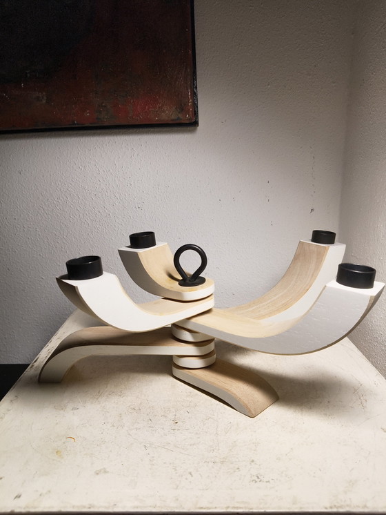 Image 1 of 2919 Design House Stockholm, chandelier pliant en bois d'hévéa laqué par Jonas Grundell