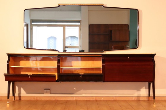 Image 1 of Credenza di metà secolo di Osvaldo Borsani, mogano, palissandro e onice, Italia, anni '50