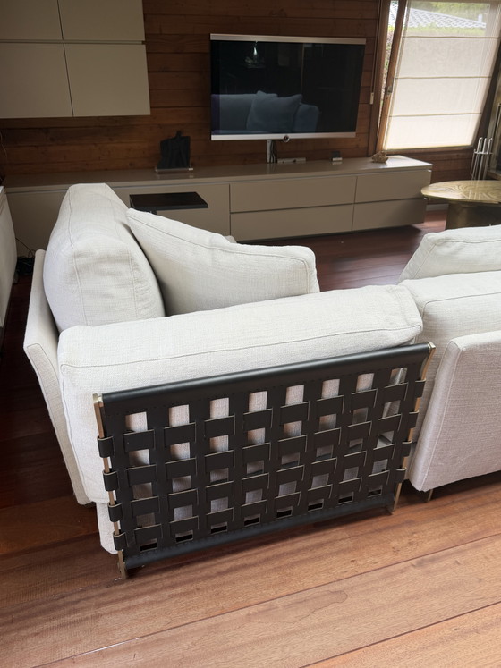 Image 1 of Canapé Flexform avec pouf et table d'appoint assortis