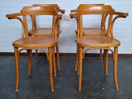 4x sedie vintage da caffè/bistrot – Thonet, eetkamerstoelen, Wood