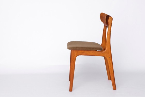 Image 1 of Set of 8 Schiønning & Elgaard Chairs – 1960s Danish Design for HS Møbler, Teak Dining Chairs, Green Upholstery, Restored