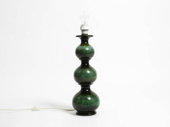 Image 1 of Wunderschöne 1960er Jahre große Tisch- oder Stehlampe aus Keramik in Grün und Schwarz von Kaiser Leuchten