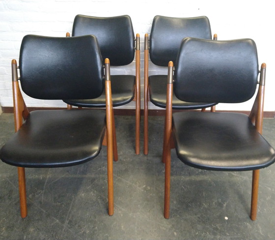 Image 1 of 4 sedie Olav Houg design scandinavo anni '60