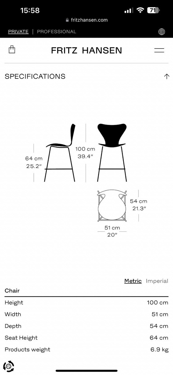 Image 1 of 2 Beautiful Design Icon Fritz Hansen barstools "SERIES 7", limited edition Cherry blossom