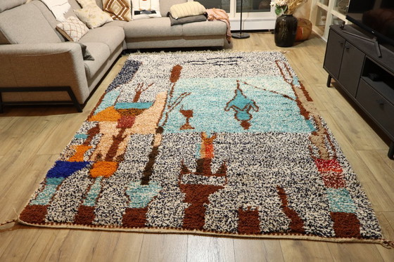 Image 1 of Berber carpet wool rug floor rug new 310 x 210 cm color rug carpet Berber runner large interior unique high pile original