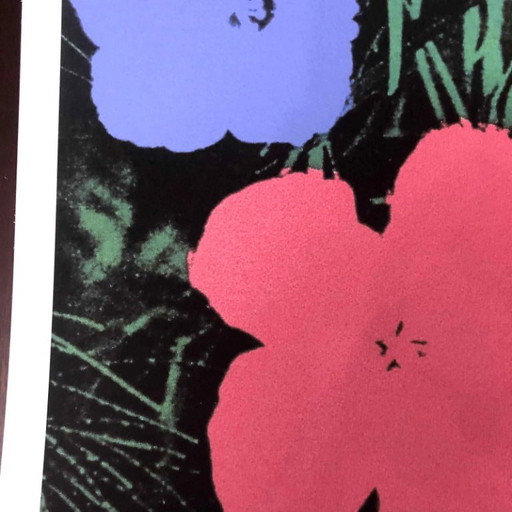 Lithografie "Poppy Flowers" uit de jaren 1990, geïnspireerd op Andy Warhol. – lithos zeefdrukken, Paper (photo 2 of 11)