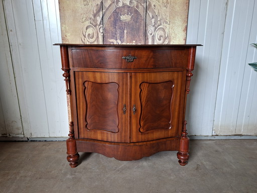 Armario antiguo holandés de caoba con pedestal, cómoda, cajonera, dimensiones: 78 x 39 cm y 79 cm de alto.