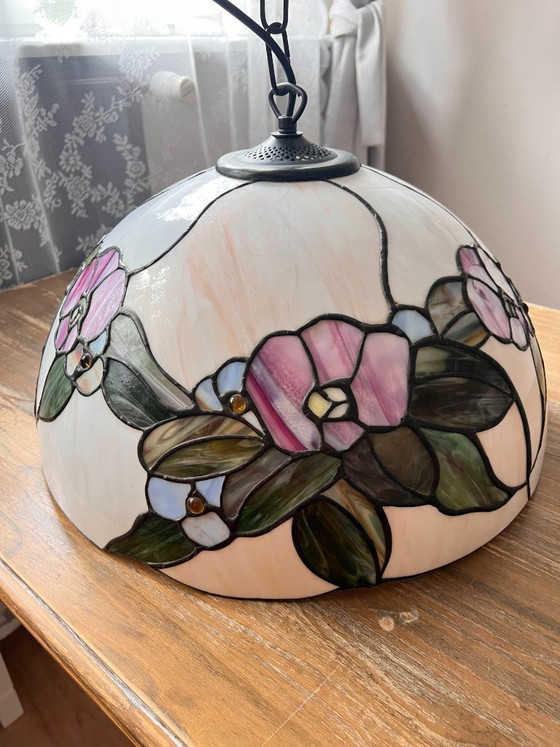 Image 1 of Lámpara de techo estilo Tiffany, luminaria, lámpara colgante de vidrieras, Art Nouveau