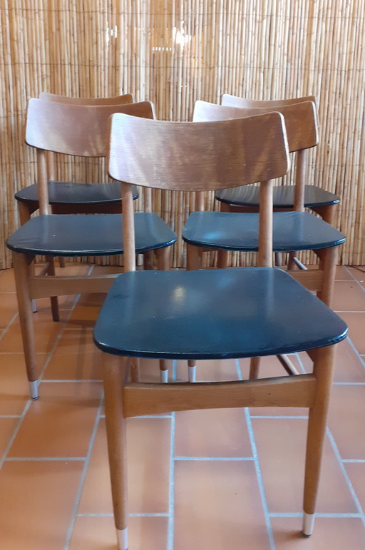 5x Scandinavian design vintage chairs from the 60s