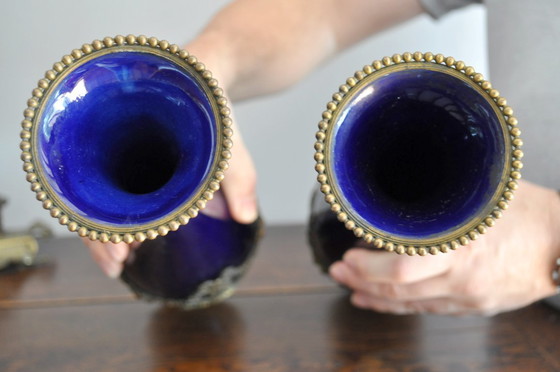 Image 1 of Pair of large earthenware vases from Tours Saint Radegonde by the ASCH factory (ref 3233)