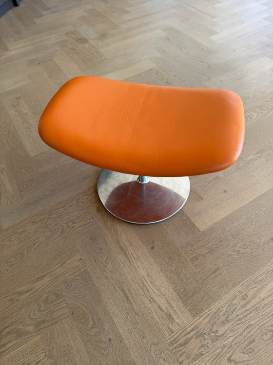 Artifort Hocker, Hocker & Poufs, Leder, Metall, Orange (Foto 3 von 6)