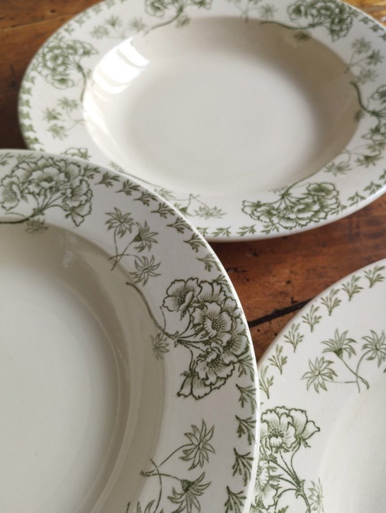 Image 1 of "Palmyra" - 6 Sarreguemines ironstone soup plates