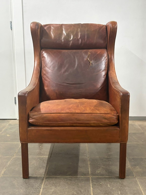 Sillón orejero Børge Mogensen de cuero – Fredericia, Sillones, Leather, Wood (photo 4 of 10)