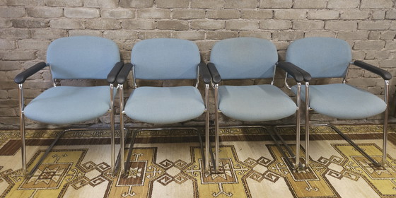 Image 1 of Set di 4 poltrone DRABERT con gambe cromate, 1980