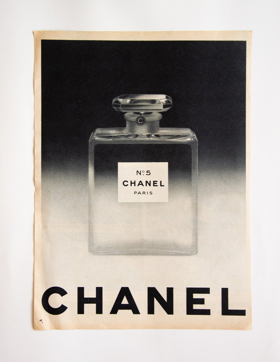 Image 1 of Manifesto pubblicitario originale Chanel n. 5 vintage del 1960 / Incorniciato / 35x25,5 cm / 13,8x10 pollici / Buone condizioni 