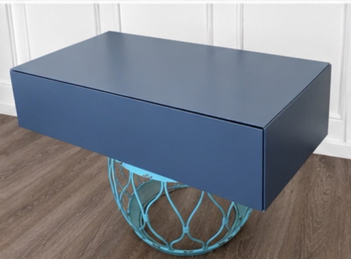 Pastoe Vision meuble mural / élément tiroir – bleu – 72 cm – design vintage