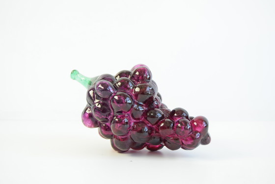 Image 1 of Weintrauben-Skulptur aus tschechischem Glas, mundgeblasenes Kunstglas, 1970er Jahre