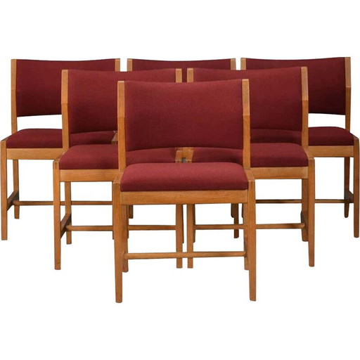 Set of 6 Vintage Dining Chairs Model 3241 Borge Mogensen in Oak 1970s