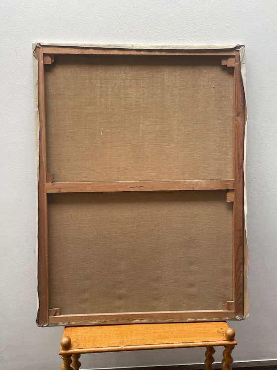 Image 1 of Large antique oil painting on canvas, signed (early 20th century)
