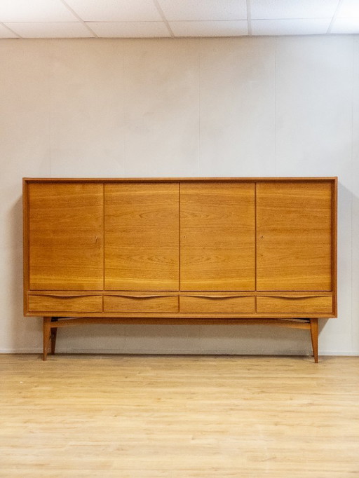 buffet haut vintage en teck, armoire haute