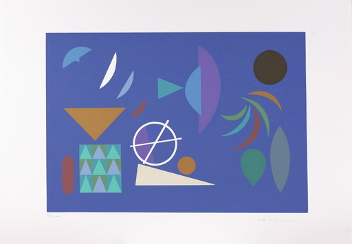 Otto Hofmann (Abstracción europea). Carpeta de 3 serigrafías, 1989 - Hoja 100x75 cm, Plancha 51x73 cm