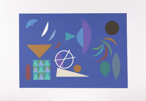 Image 1 of Otto Hofmann (Abstracción europea). Carpeta de 3 serigrafías, 1989 - Hoja 100x75 cm, Plancha 51x73 cm