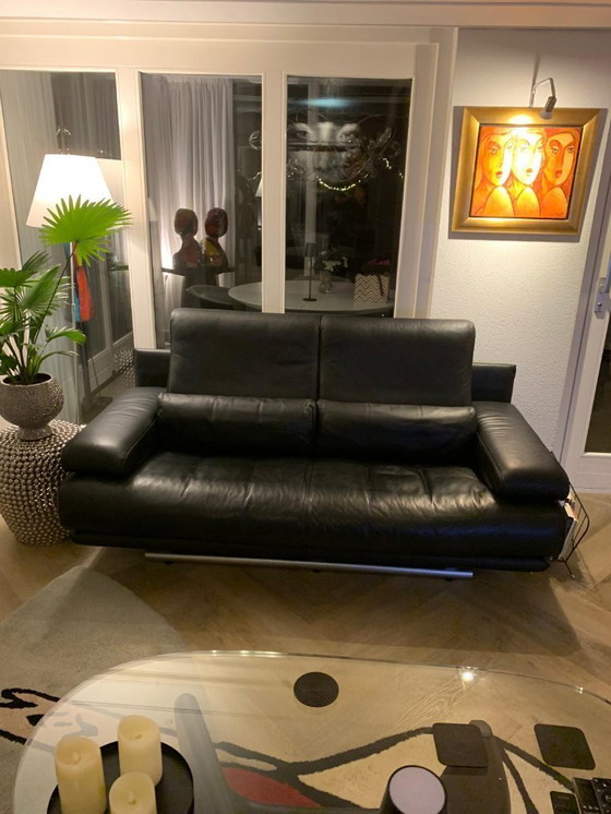 Image 1 of For sale: Exclusive Rolf Benz 6500 2.5 design sofa in black leather