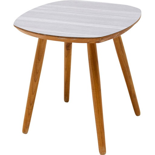 Vintage stool in wood and formica, Czechoslovakia 1960s