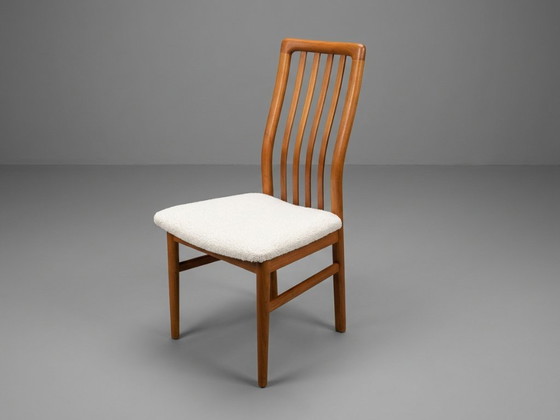 Set di 4 Sedie da pranzo Kai Kristiansen, Model 170, Schou Andersen, anni '60, Legno, Tessile, Marrone (foto 6 di 8)