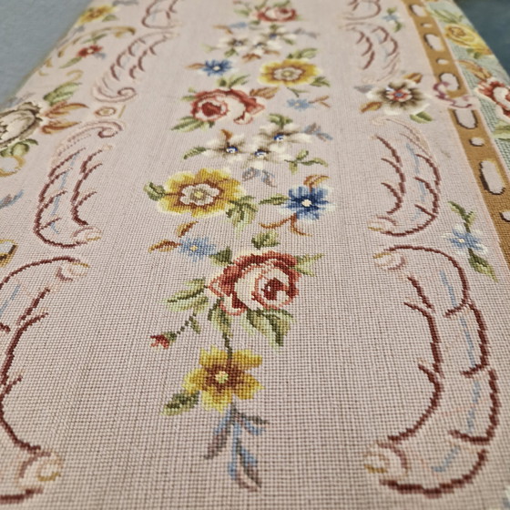 Image 1 of Louis XV boudoir bench Antique needlepoint