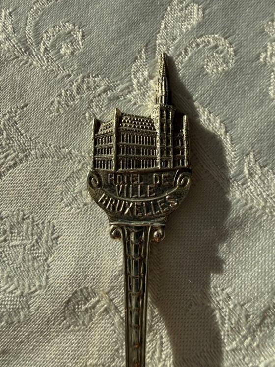 6 Cuillères souvenir vintage plaquées argent Bruxelles Belgique Silberauflage, Couverts, Métal, Argenté (photo 12 sur 13)