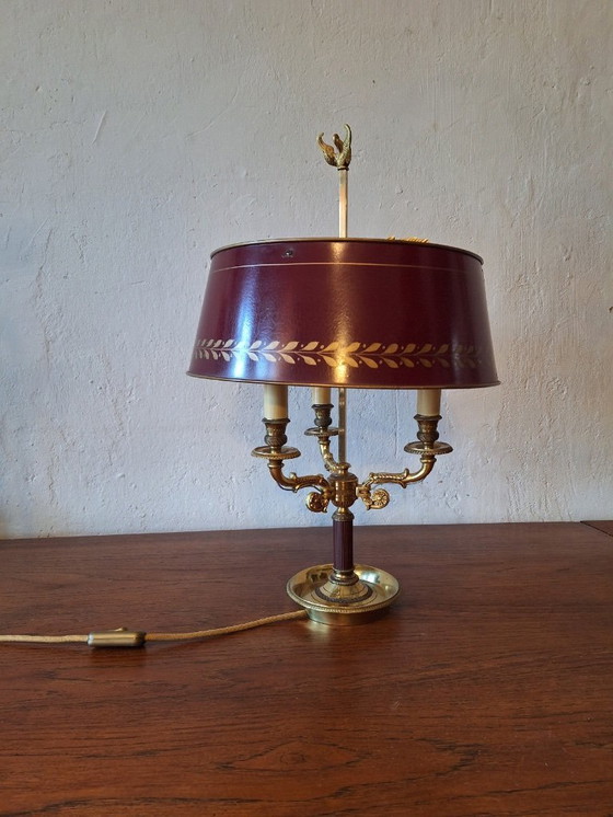 Image 1 of Lampe de table en laiton Maison Lucien Gau, style français milieu du siècle