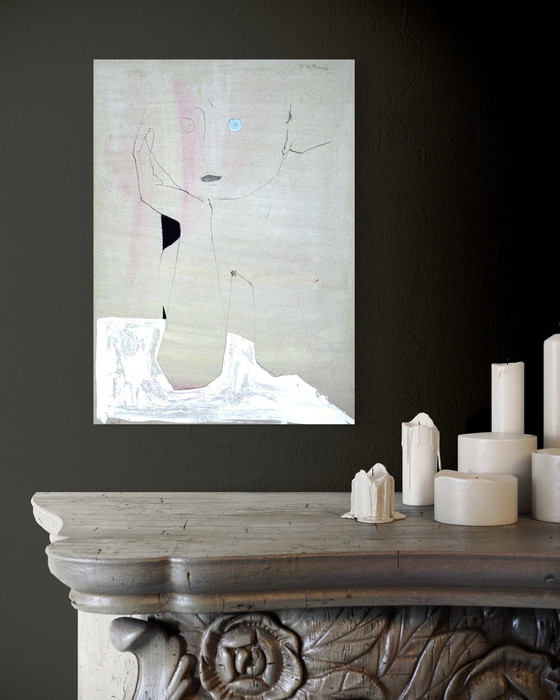 Image 1 of Robert Detheux rare peinture surréaliste de 1961