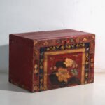 Baule antico dipinto rosso vermiglio in legno di pino – Cina, circa 1900 – Armadi contenitori, Iron (photo 6 of 40)