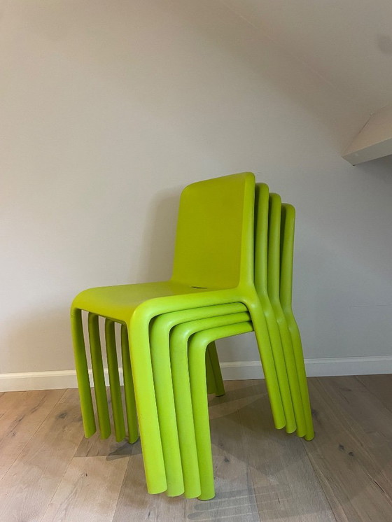 Image 1 of Set of 4 Pedrali Snow 300 Design Chairs - Lime Green