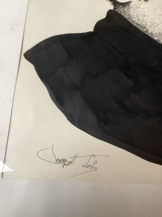 Vintage Pop Art Portrait of Style Icon ‘Twiggy’ (Sovereign Leslie)., Glass, Paper, Black (photo 5 of 6)
