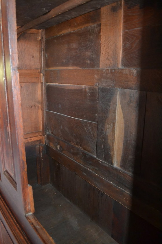 Image 1 of Antique oak wood cabinet, closet.