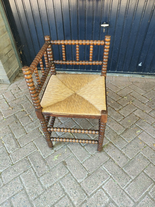 Ensemble unique de 2 chaises bobbin avec une petite table – stoelen fauteuils, Rattan, Wood (photo 2 of 7)