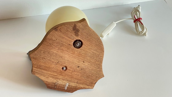 Image 1 of Art Deco Sea Lion Lamp Metal and Blown Glass France