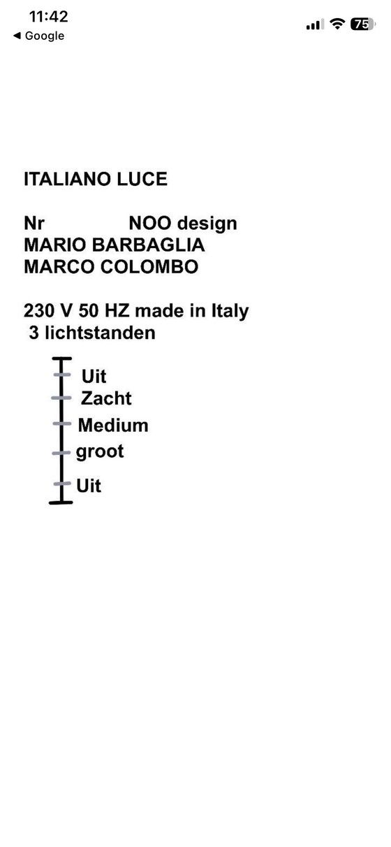 Image 1 of Lámpara de mesa Tabla de Mario Barbaglia & Marco Colombo para Italiana Luce