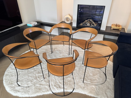 6 sedie da pranzo vintage modello 'Ursula' del marchio italiano Arrben – Leather (photo 7 of 7)